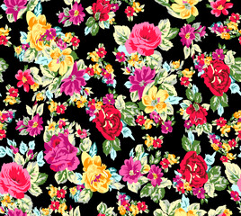 Brushstroke flower Background Design Black Background