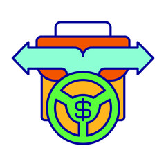 investment portfolio management. Color icon