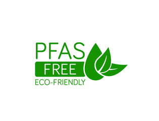 pfas free, per-and poly-fluoroalkyl substances icon, logo vector illustration