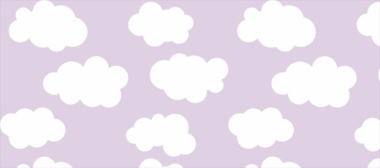 Seamless spatial pattern. Vector illustration of a celestial background. Template with cartoon clouds. illustration for textile, t-shirt prints and other uses.