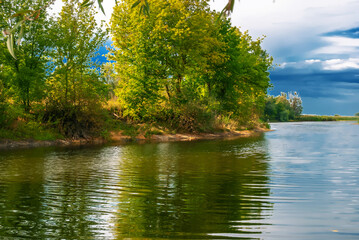 river banks,river in summer,rural landscape, sanny day on the river