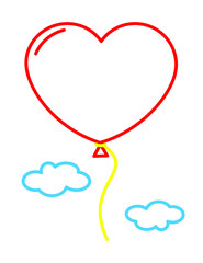 Coloring book of cute heart shape on white background