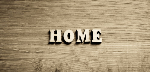 Home - word of 3D wooden letters