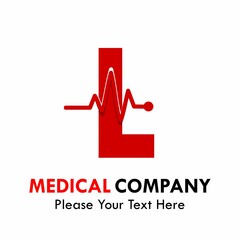 Letter l with cardiology symbol logo template illustration
