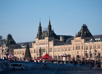 Obraz premium MOSCOW - JULE 27: The GUM department store, Red square on Jule 27, 2019 in Moscow, Russia