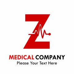 Letter z with cardiology symbol logo template illustration
