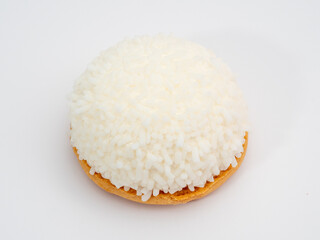 Fototapeta na wymiar cake with coconut crumbs on a white background.