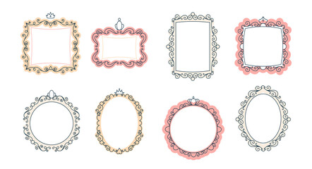 Cute set of mirrors for a princess with crowns