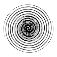 black and white spiral, Abstract black and white spiral shape, 