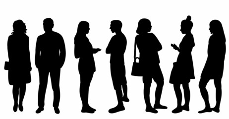 people communicate silhouette, isolated vector