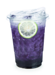 blueberry soda lemon isolated on white background clipping path