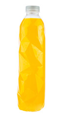 orange juice on bottle isolated on white backgound