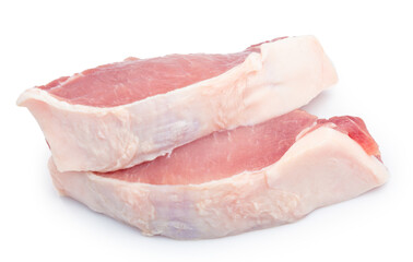 fresh pork isolated on white background