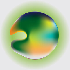 Deformation of a colored bubble. Abstract illustration. lighting effects. Vector shape
