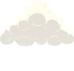 Cute cartoon cloud with rain, weather illustration