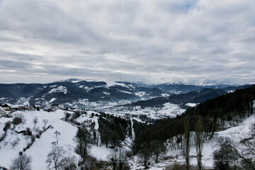 Blick in die winterlichen Hochvogesen 