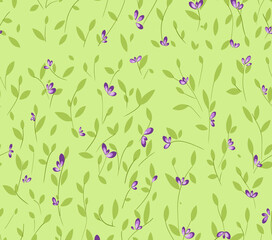 Fototapeta premium pattern background seamless green branches with flowers