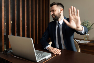 cancellation culture concept, businessman refuses to work with another company, call-out culture