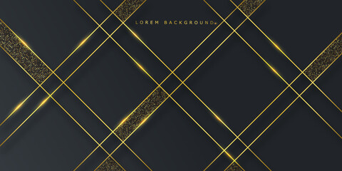 Modern trendy black and gold abstract background, black and gold abstract background, Dark and gold abstract background luxury shapes. Vector illustration.