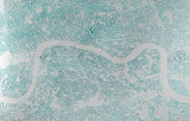 simplified map of the city of London aerial view