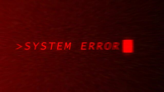 System error inscription. Hacker attack. Line of programming code with glitch effect.
