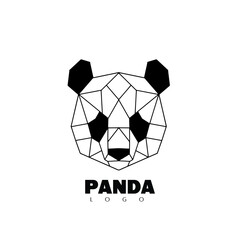 Geometric Line Art Style of Panda logo design vector illustration © Nehemialeo
