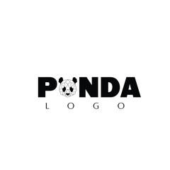 Geometric Line Art Style of Panda logo design vector illustration © Nehemialeo