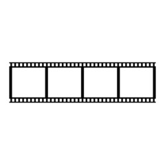 Film strip isolated vector icon. Retro picture with film strip icon. Film strip roll. Video tape photo film strip frame vector.
