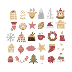 Big Christmas collection with traditional Christmas symbols and decorative elements.