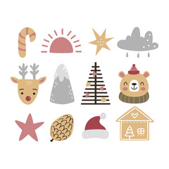 Christmas collection with traditional Christmas symbols and decorative elements.
