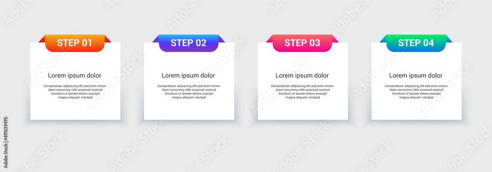 Aufkleber creative concept 4 options steps infographic element info graphics flow charts presentations web sit