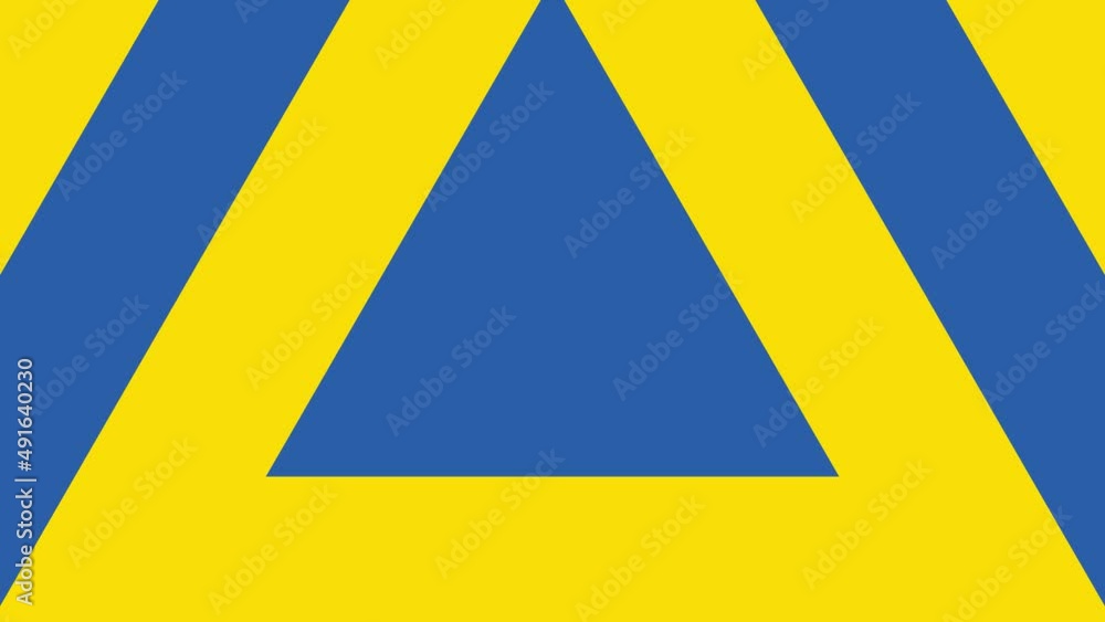 Aufkleber seamless loop yellow and blue geometric animation with triangular elements. simple background animat