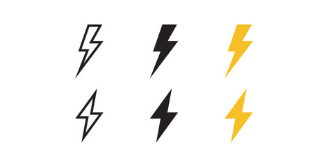 Lightning and voltage flat vector illustration.
