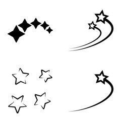 Starfall Flat Icon Set Isolated On White Background