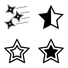 Stars1-2starfall Flat Icon Set Isolated On White Background