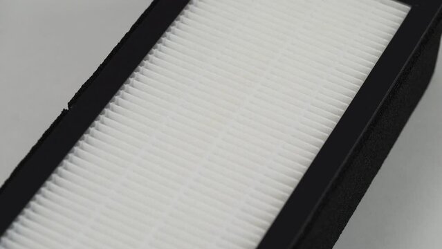 Replaceable HEPA air filter. New filter for air purification from fine dust and odours.
