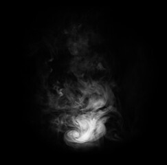 Smoke over black background. Fog or steam texture.
