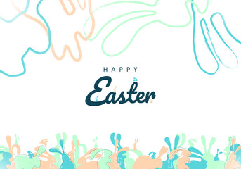 Cute easter background pattern with bunnies in pastel colors. Great for Easter cards, banners. Vector design