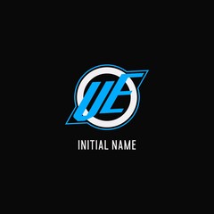 Initial VE logo circle line, creative esport team logo monogram style © Abdul