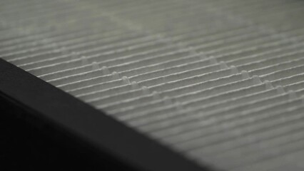 Replaceable HEPA air filter. New filter for air purification from fine dust and odours.