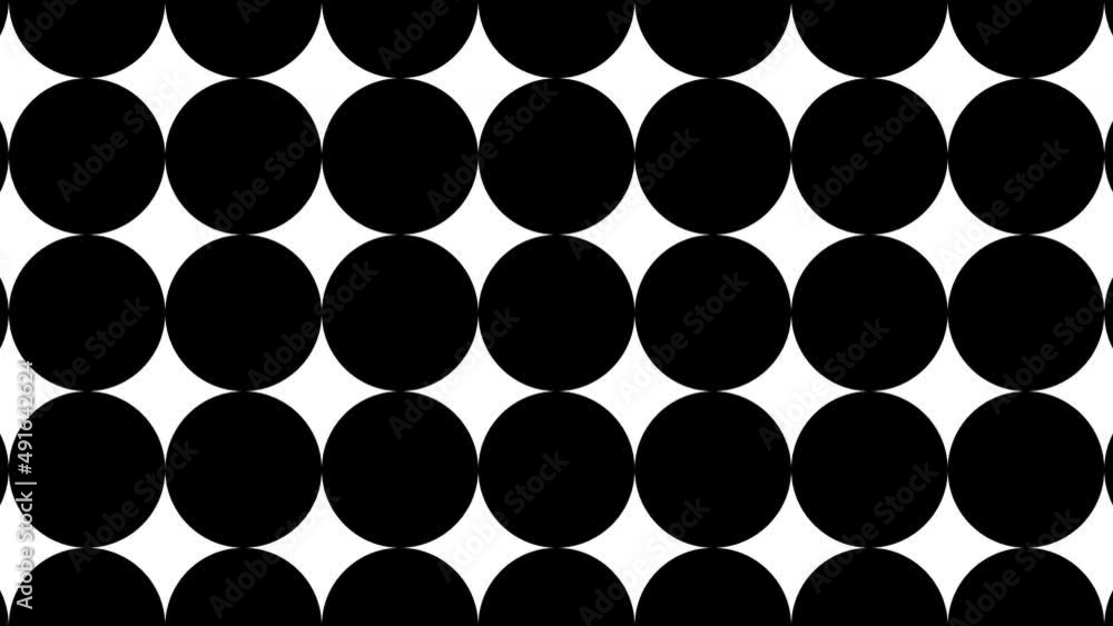 Aufkleber black and white circles in minimal dynamic mosaic. abstract animated black and white geometric patte