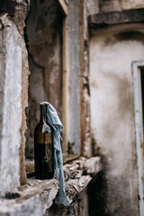 Molotov cocktail and symbols of Ukraine Stop War