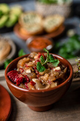 escalivada, catalan, made with roasted vegetables