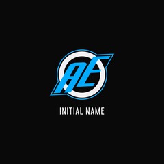 Initial AE logo circle line, creative esport team logo monogram style © Abdul