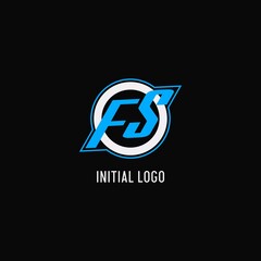 Initial FS logo circle line, creative esport team logo monogram style © Abdul