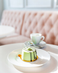 food, plate, white, dessert, fork, yellow, cake, fruit, cream, dish, meal, sweet, egg, healthy, red, diet, easter, restaurant, soup, delicious, knife, isolated, green, gourmet, breakfast