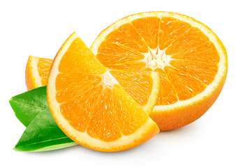 Juicy orange isolated on the white background