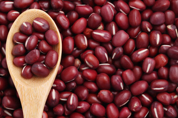 close-up red bean background, top view