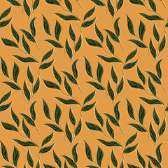 seamless pattern with green leaves