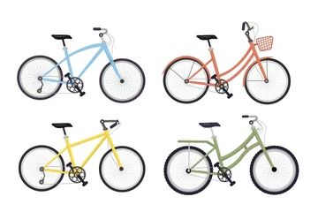 Fotobehang set bicycle flat design style illustration © Agus